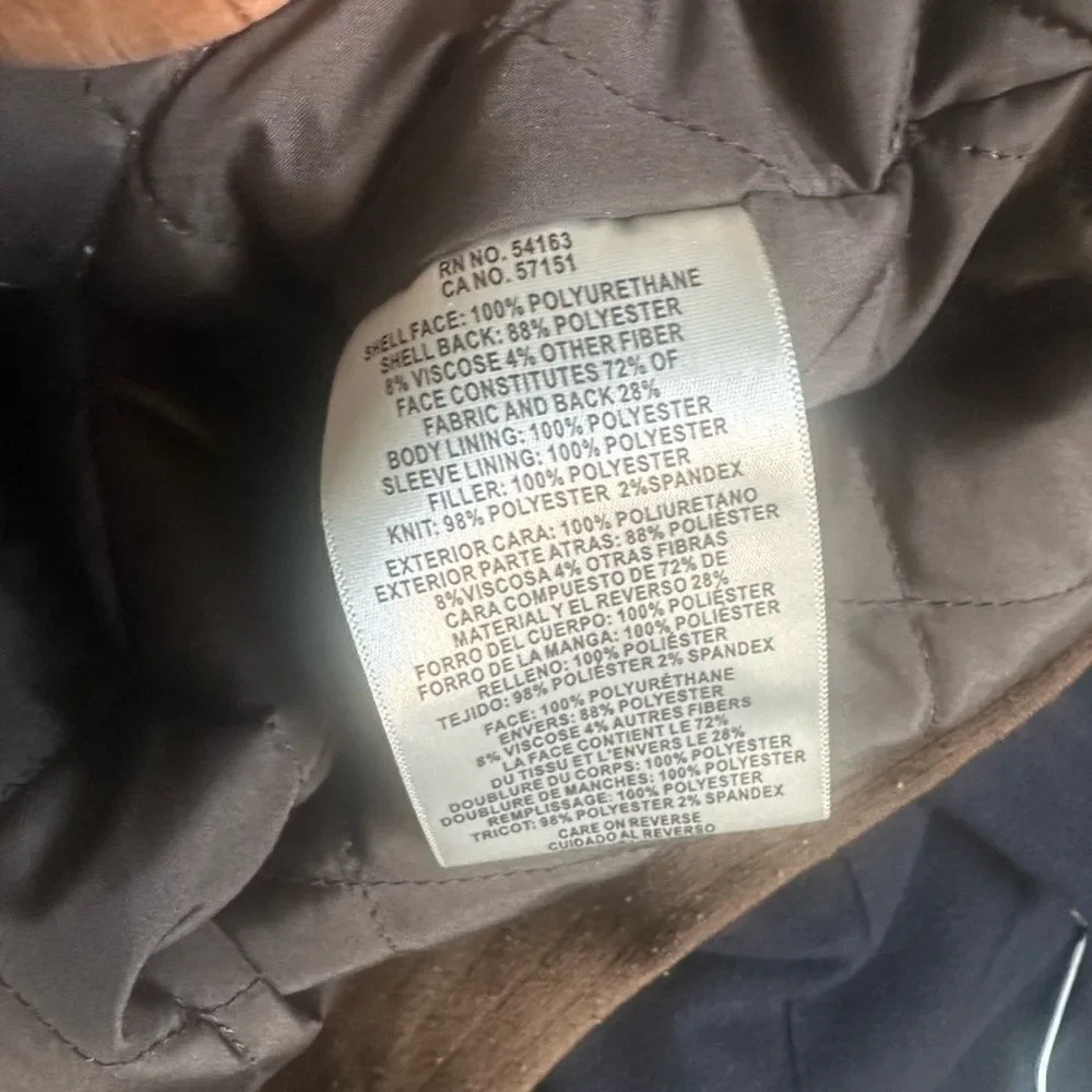 Levi’s Brown Faux Leather Hooded Jacket L - Picture 9 of 9